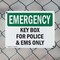 Signmission Key Box For Police And EMS Only!, 14 in W x Rectangle, Plastic OS-2PACK-EM-P-1014-L-10341 - alternate 8